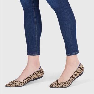 Rothy's The Point I Ballet Flat Leopard Print Desert Cat RETIRED Like New